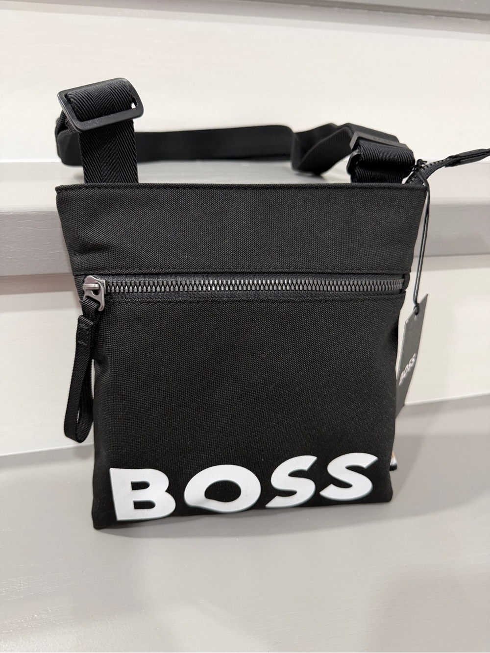 BOSS Black Crossbody Bag for Men